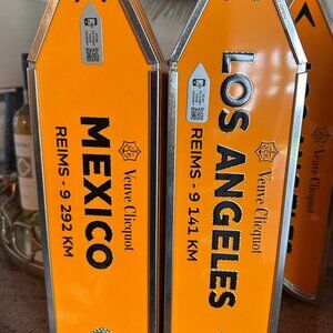 Veuve Cliquot Champagne Arrow Tin Canister 5 LEFT